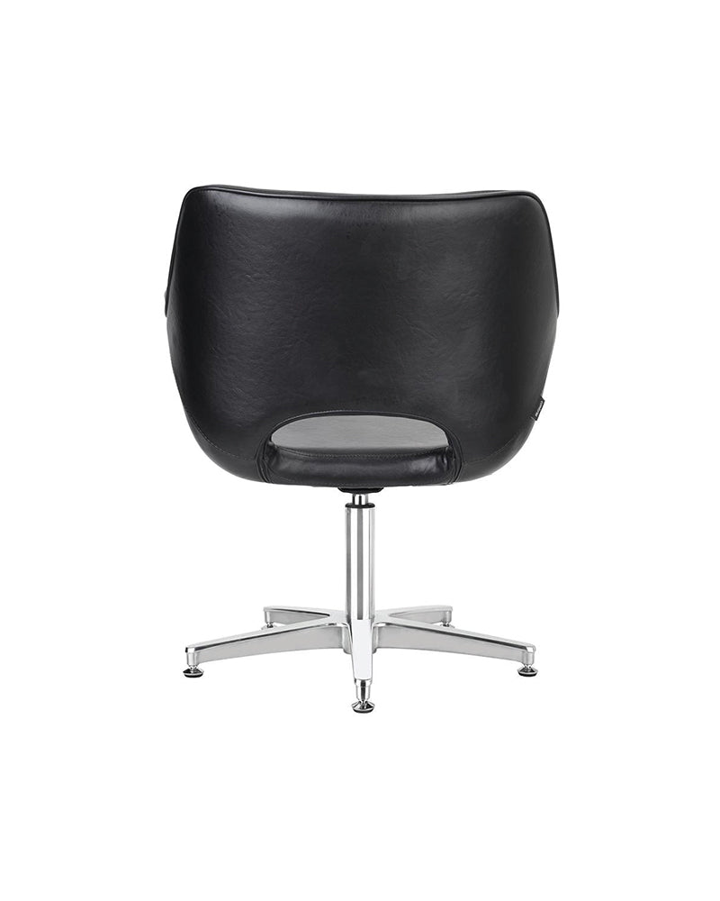 Chloe Black - Sillón de espera negro - Base estrella cromada